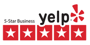 5 star review badge from yelp